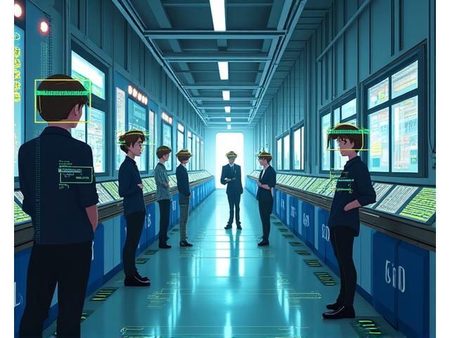 얼굴 인식 및 객체 탐지를 시각화한 컴퓨터 비전